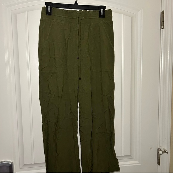 Abercrombie & Fitch Green Paper Bag Wide Leg Sweatpants Size Medium - Picture 3 of 10